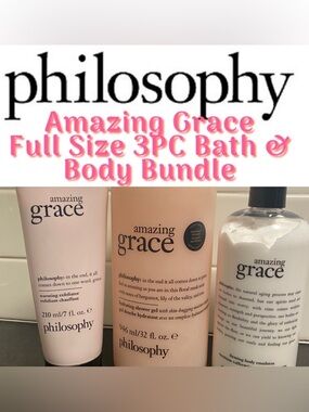 Philosophy - Amazing Grace Full Size 3PC Bath & Body Bundle beauty bundle
